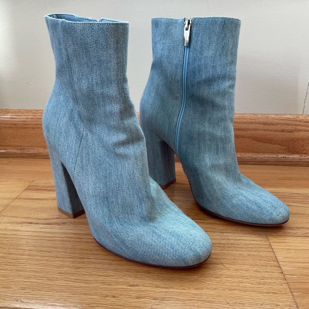 Gianvito Rossi Light Blue Denim Heeled Boots